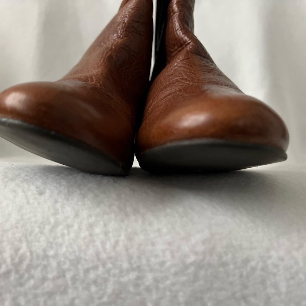 Steven by Steve Madden Size 6 Brown Glossy Leather Wedged Heeled Boots. - Picture 8 of 16